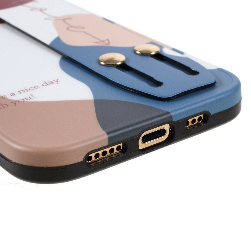 Hoesje voor iPhone 12 / 12 Pro Met Veelkleurige Steunriem