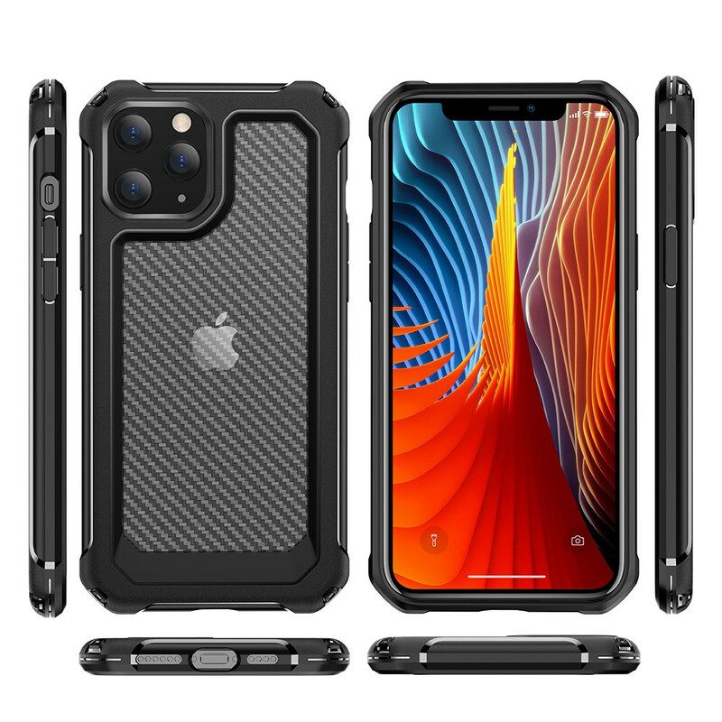 Hoesje voor iPhone 12 / 12 Pro Naadloze Koolstofvezeltextuur