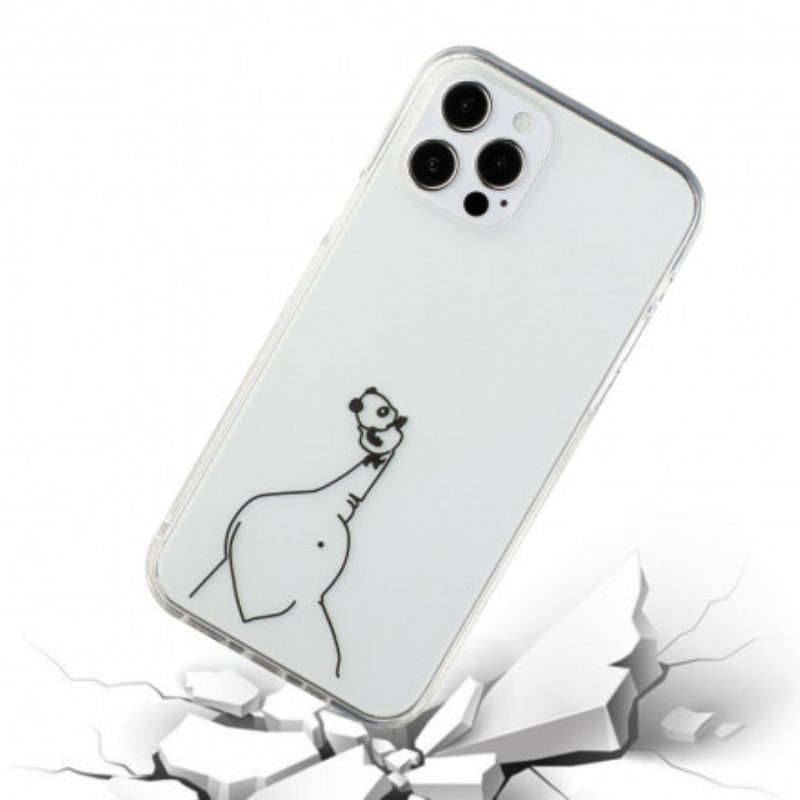 Hoesje voor iPhone 12 / 12 Pro Panda-logospellen