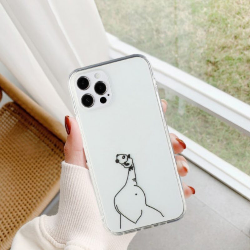 Hoesje voor iPhone 12 / 12 Pro Panda-logospellen