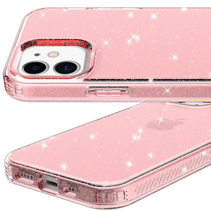 Hoesje voor iPhone 12 / 12 Pro Pure Glitter Versterkt