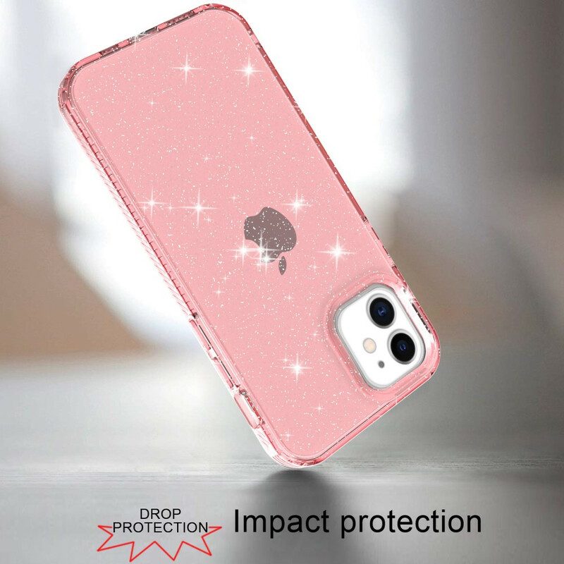 Hoesje voor iPhone 12 / 12 Pro Pure Glitter Versterkt