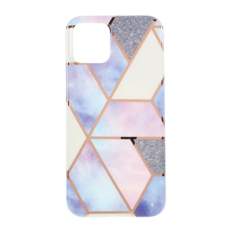 Hoesje voor iPhone 12 / 12 Pro Siliconen Marmeren Geometrie