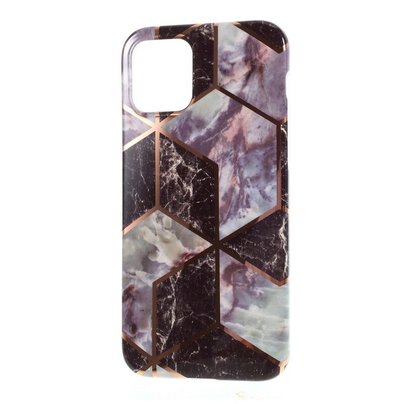 Hoesje voor iPhone 12 / 12 Pro Siliconen Marmeren Geometrie