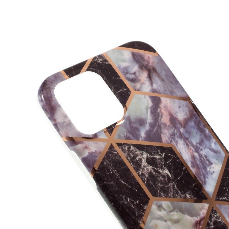 Hoesje voor iPhone 12 / 12 Pro Siliconen Marmeren Geometrie