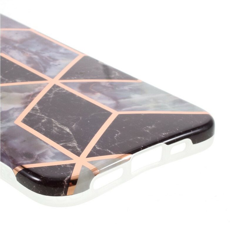 Hoesje voor iPhone 12 / 12 Pro Siliconen Marmeren Geometrie