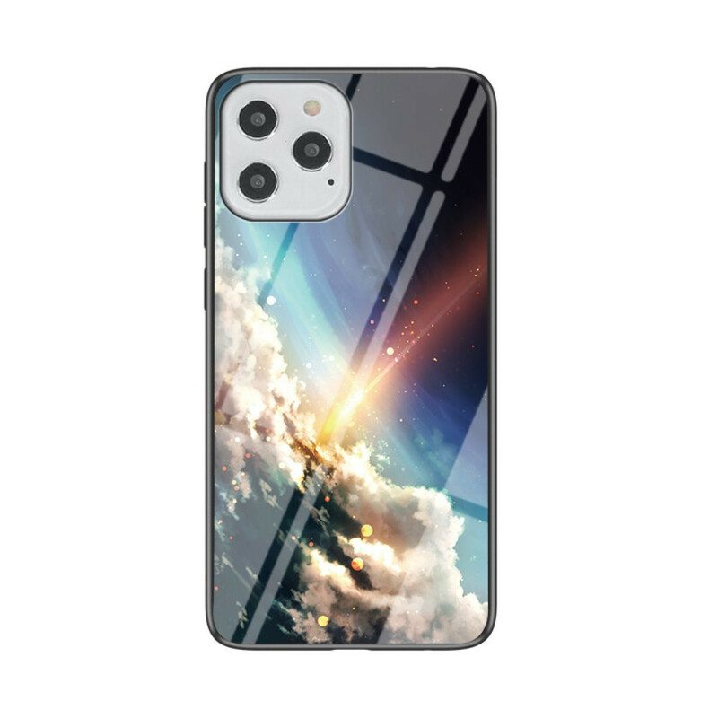 Hoesje voor iPhone 12 / 12 Pro Sterrenhemel Gehard Glas