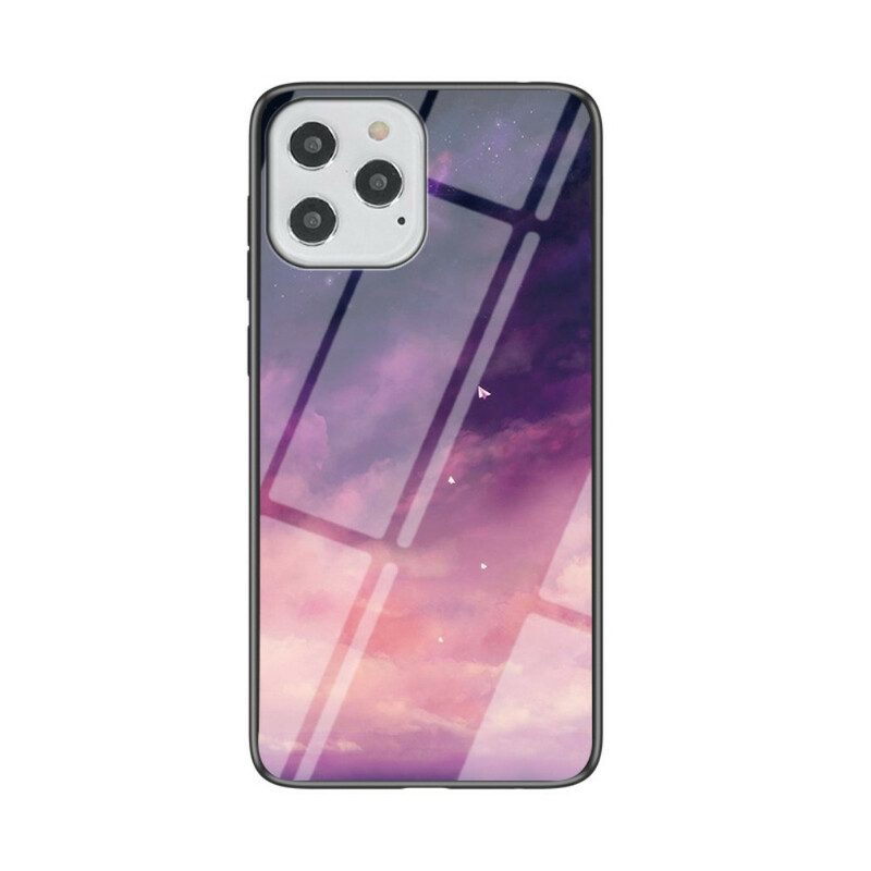 Hoesje voor iPhone 12 / 12 Pro Sterrenhemel Gehard Glas