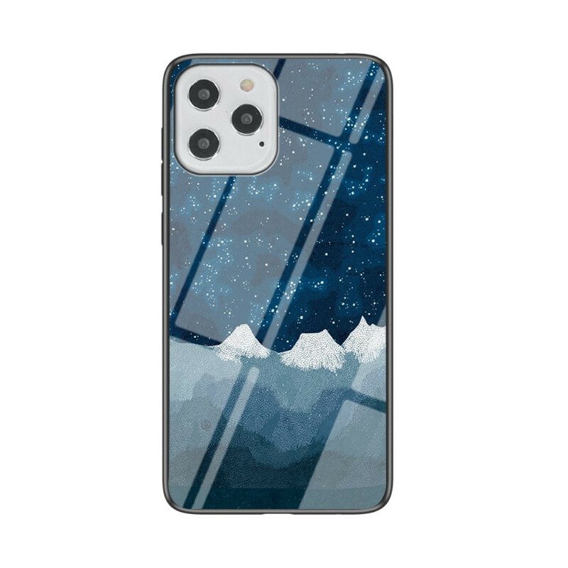 Hoesje voor iPhone 12 / 12 Pro Sterrenhemel Gehard Glas