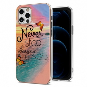 Hoesje voor iPhone 12 / 12 Pro Sto Dromende Vlinders Nooit