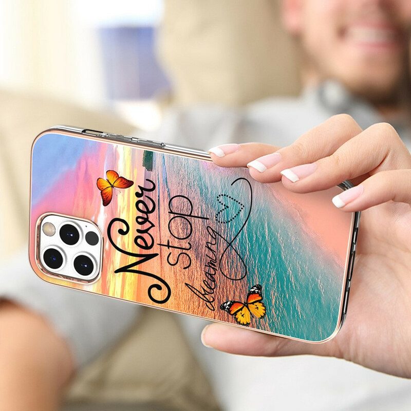 Hoesje voor iPhone 12 / 12 Pro Sto Dromende Vlinders Nooit