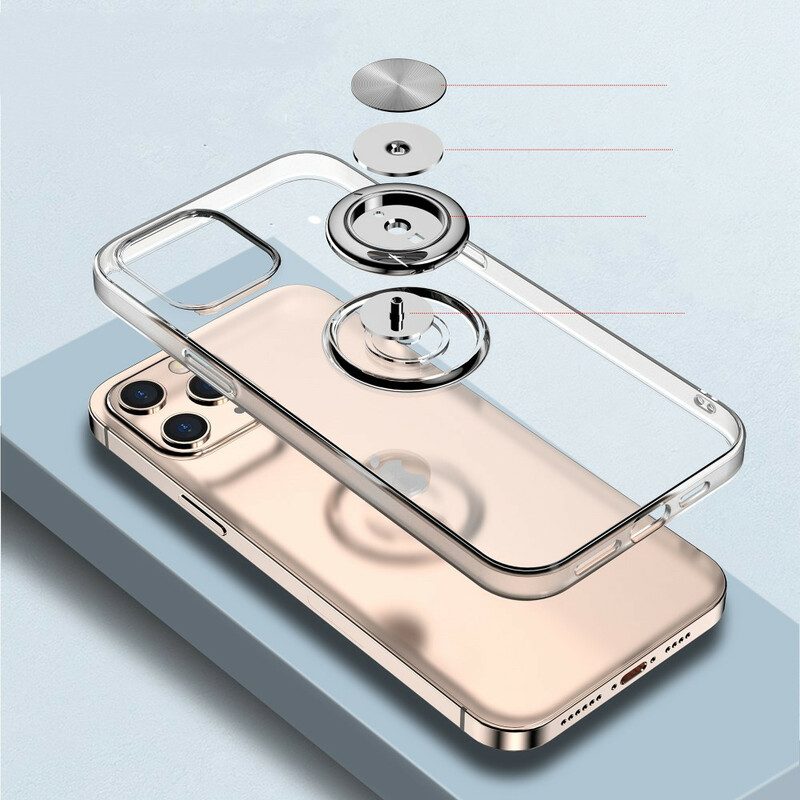 Hoesje voor iPhone 12 / 12 Pro Transparant Met Ring-support