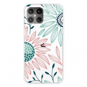 Hoesje voor iPhone 12 / 12 Pro Transparante Één Bloem