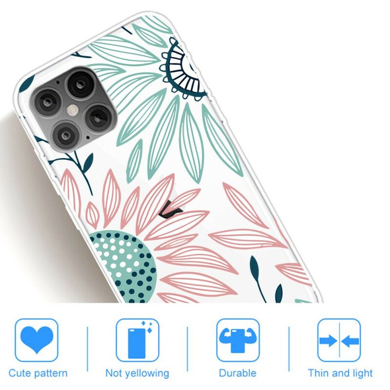 Hoesje voor iPhone 12 / 12 Pro Transparante Één Bloem