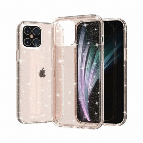 Hoesje voor iPhone 12 / 12 Pro Transparante Pailletten