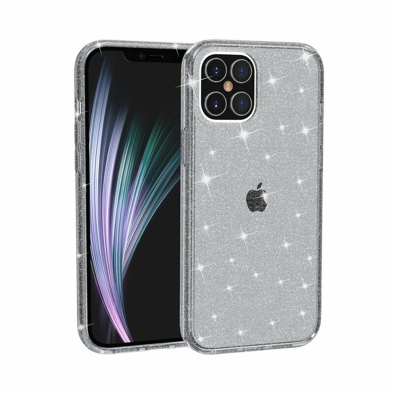 Hoesje voor iPhone 12 / 12 Pro Transparante Pailletten