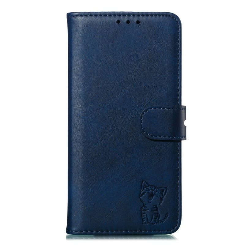 Leren Hoesje voor iPhone 12 / 12 Pro Katje