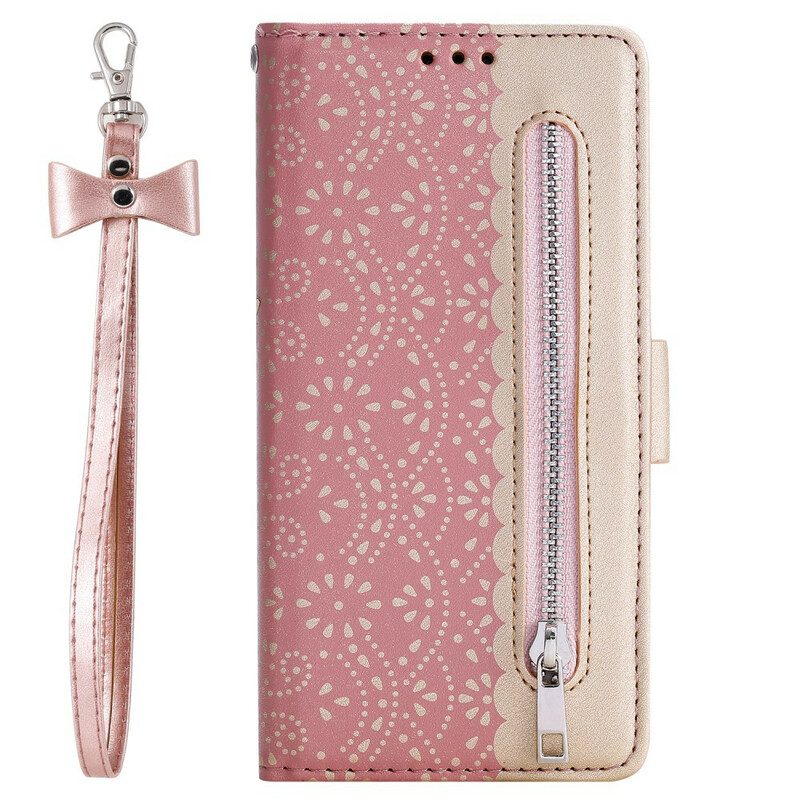 Leren Hoesje voor iPhone 12 / 12 Pro Met Ketting Portemonnee Met Kanten Riem