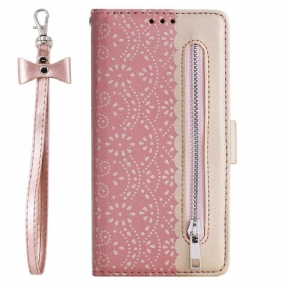 Leren Hoesje voor iPhone 12 / 12 Pro Met Ketting Portemonnee Met Kanten Riem