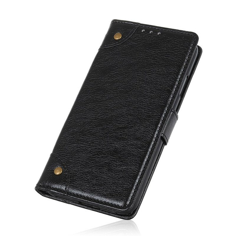 Leren Hoesje voor iPhone 12 / 12 Pro Stijl Nappa Lederen Vintage Klinknagels