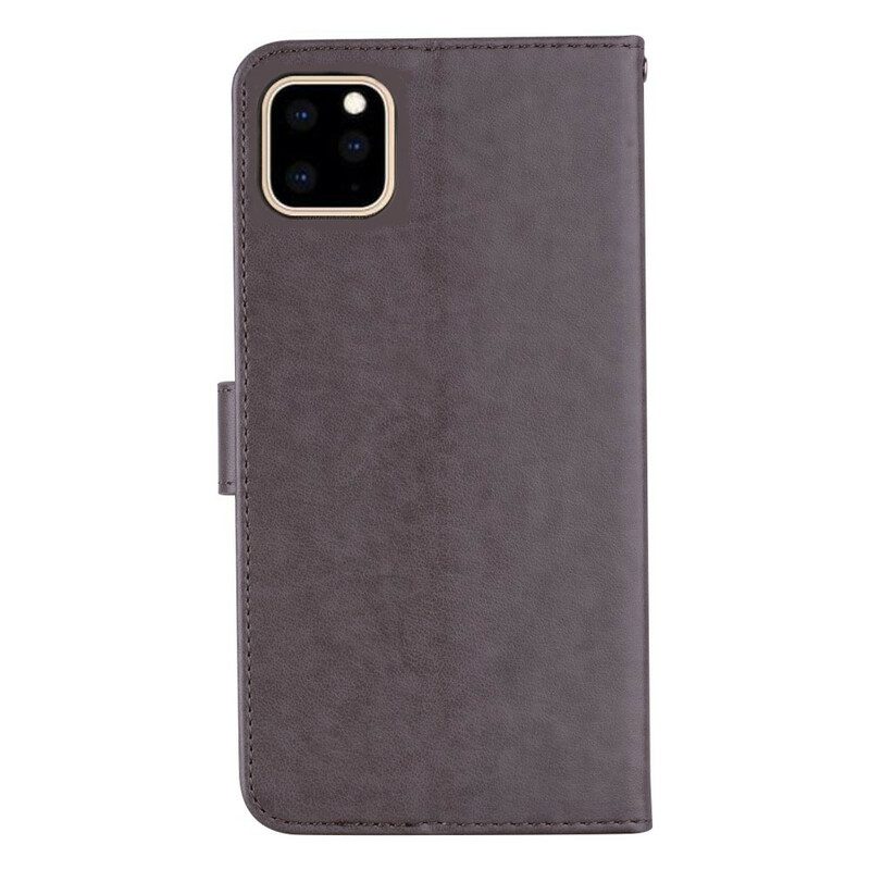 Leren Hoesje voor iPhone 12 / 12 Pro Uil Mandala En Charme