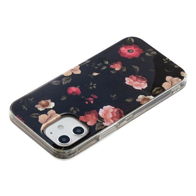 Telefoonhoesje voor iPhone 12 / 12 Pro Fluorescerende Bloemenserie