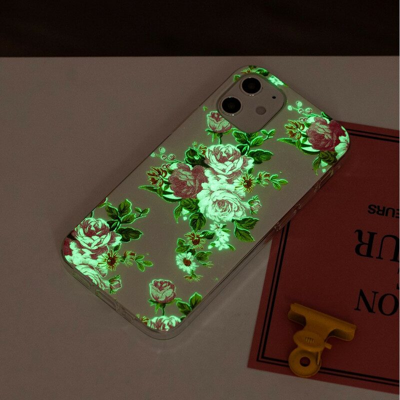 Telefoonhoesje voor iPhone 12 / 12 Pro Fluorescerende Vrijheidsbloemen