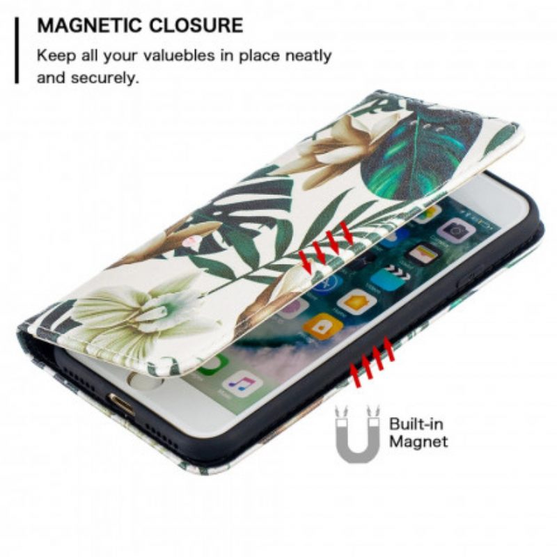 Bescherming Hoesje voor iPhone SE 3 / SE 2 / 8 / 7 Folio-hoesje Bladeren