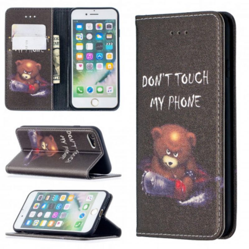 Bescherming Hoesje voor iPhone SE 3 / SE 2 / 8 / 7 Folio-hoesje Gevaarlijke Beer