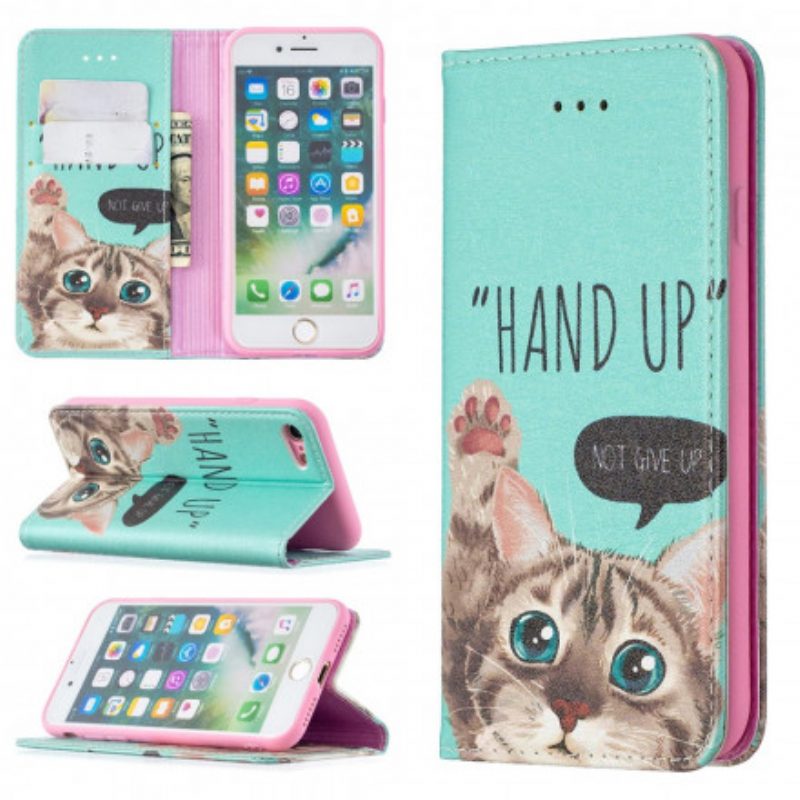 Bescherming Hoesje voor iPhone SE 3 / SE 2 / 8 / 7 Folio-hoesje Hand Omhoog