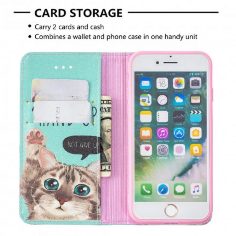 Bescherming Hoesje voor iPhone SE 3 / SE 2 / 8 / 7 Folio-hoesje Hand Omhoog