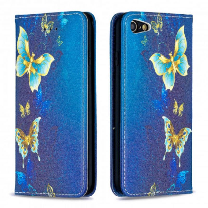 Bescherming Hoesje voor iPhone SE 3 / SE 2 / 8 / 7 Folio-hoesje Kleurrijke Vlinders