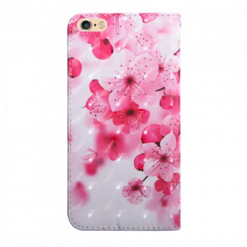 Folio-hoesje voor iPhone SE 3 / SE 2 / 8 / 7 Roze Bloemen