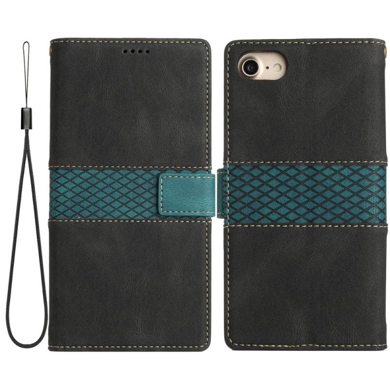 Folio-hoesje voor iPhone SE 3 / SE 2 / 8 / 7 Tweekleurige Omkeerbare Sluiting