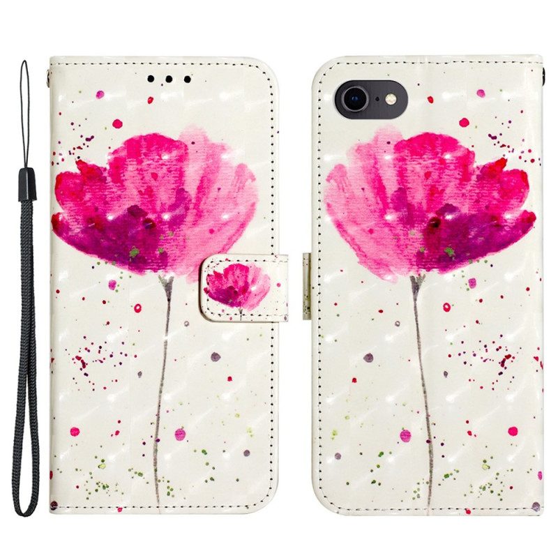 Hoesje Flip Case voor iPhone SE 3 / SE 2 / 8 / 7 Papaver