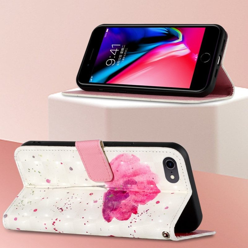 Hoesje Flip Case voor iPhone SE 3 / SE 2 / 8 / 7 Papaver