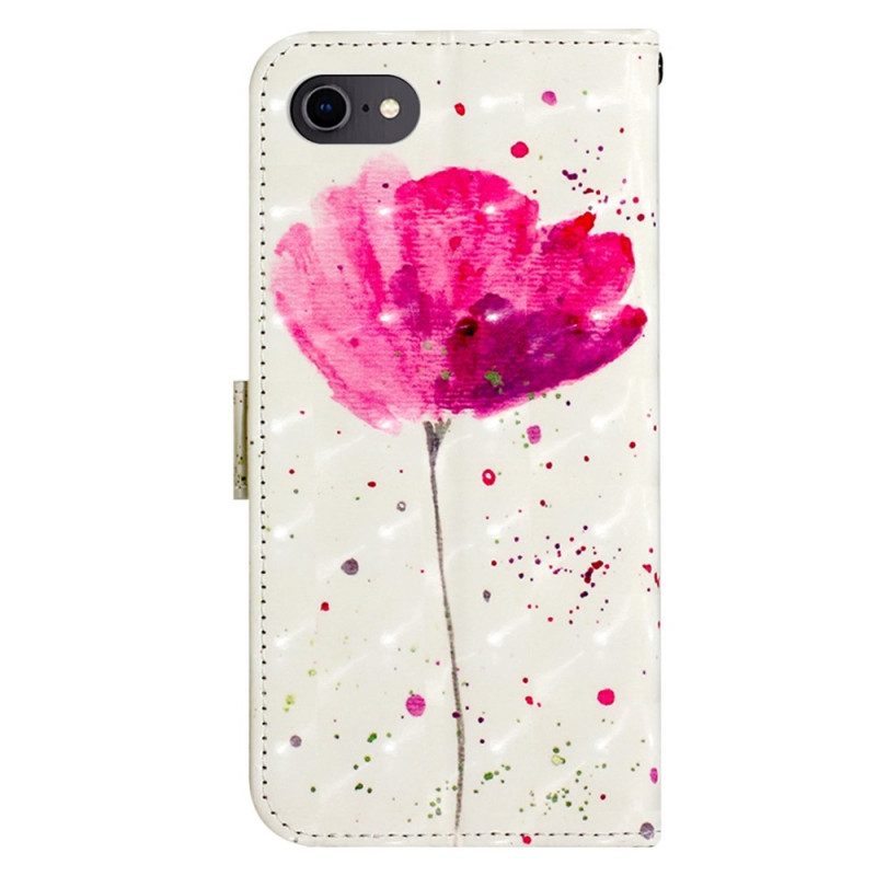 Hoesje Flip Case voor iPhone SE 3 / SE 2 / 8 / 7 Papaver