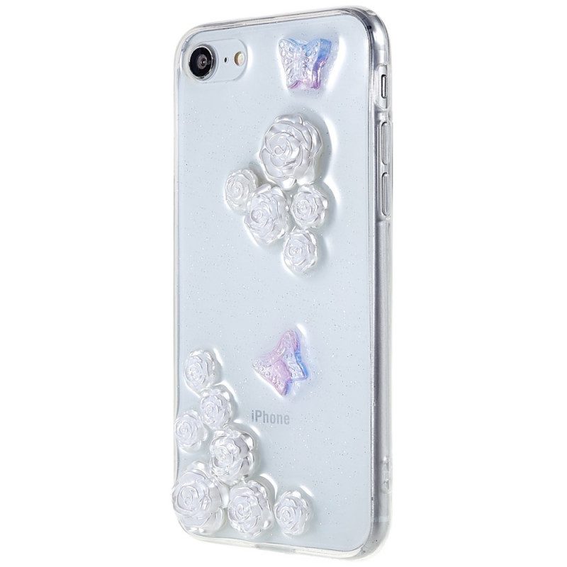 Hoesje voor iPhone SE 3 / SE 2 / 8 / 7 3d Bloemen