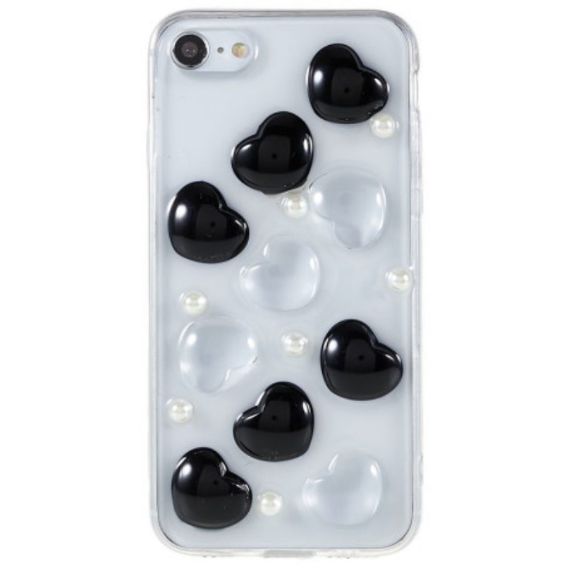 Hoesje voor iPhone SE 3 / SE 2 / 8 / 7 3d Harten