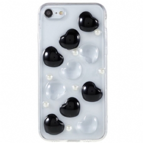 Hoesje voor iPhone SE 3 / SE 2 / 8 / 7 3d Harten