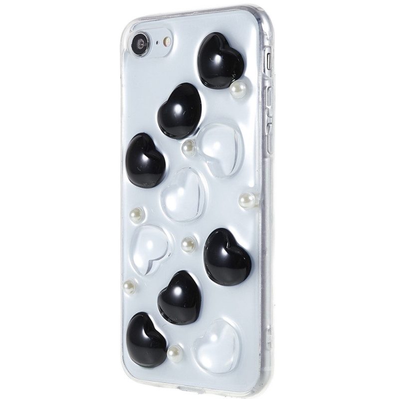 Hoesje voor iPhone SE 3 / SE 2 / 8 / 7 3d Harten