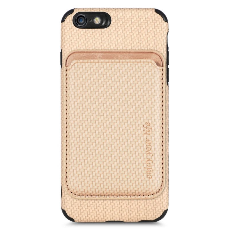 Hoesje voor iPhone SE 3 / SE 2 / 8 / 7 Afneembare Kaarthouder Van Koolstofvezel