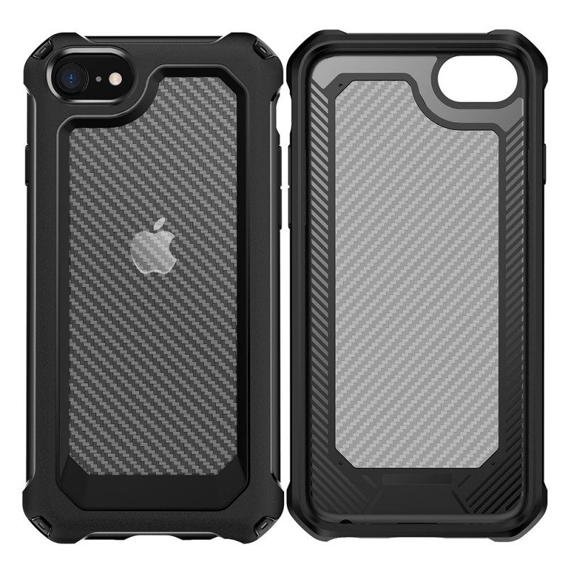 Hoesje voor iPhone SE 3 / SE 2 / 8 / 7 Koolstofvezel Hybride