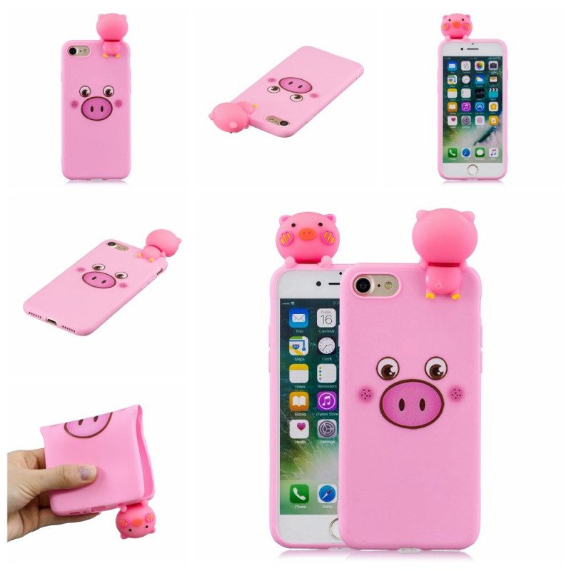 Hoesje voor iPhone SE 3 / SE 2 / 8 / 7 Leuk Varken