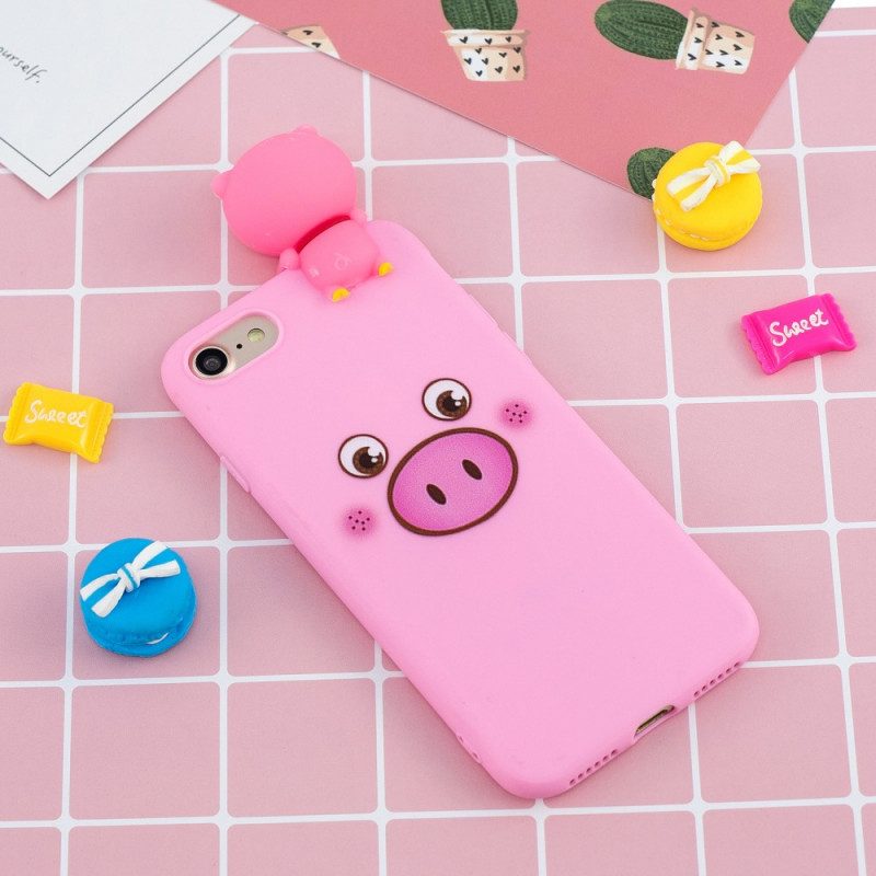 Hoesje voor iPhone SE 3 / SE 2 / 8 / 7 Leuk Varken