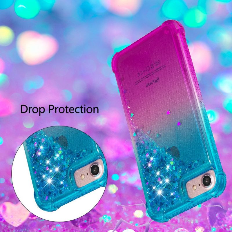 Hoesje voor iPhone SE 3 / SE 2 / 8 / 7 Met Koord Glitter Siliconen Koord