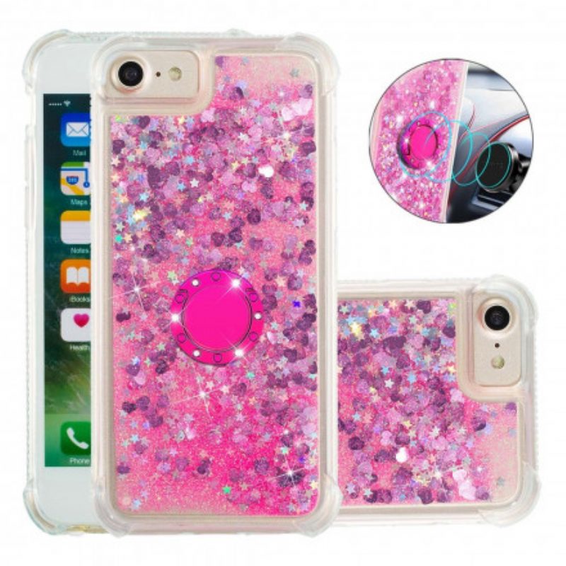 Hoesje voor iPhone SE 3 / SE 2 / 8 / 7 Pailletten Met Ringsteun