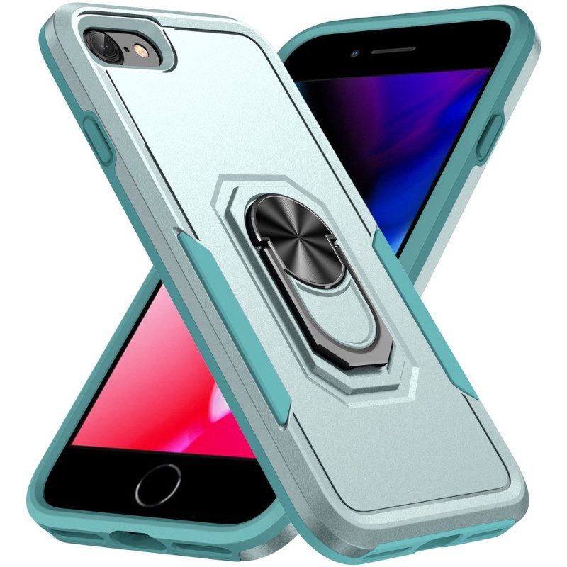 Hoesje voor iPhone SE 3 / SE 2 / 8 / 7 Ring-ondersteuning Metaaleffect