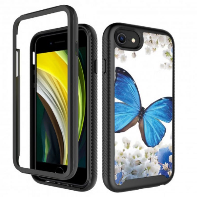 Telefoonhoesje voor iPhone SE 3 / SE 2 / 8 / 7 Bescherming Hoesje Vlinders Met Dubbele Bescherming