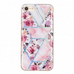 Telefoonhoesje voor iPhone SE 3 / SE 2 / 8 / 7 Glitter Ontwerp Bloemen